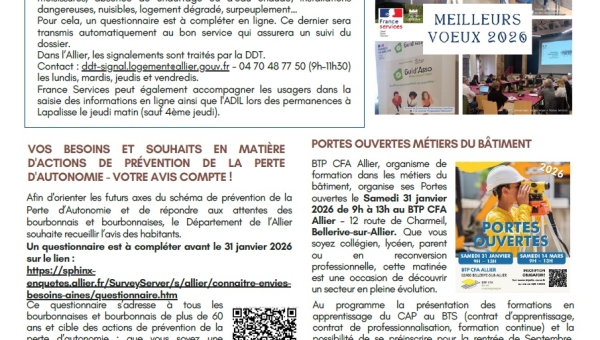 Lettre d'informations 2026 - N°24 Maison France Services Pays de Lapalisse 